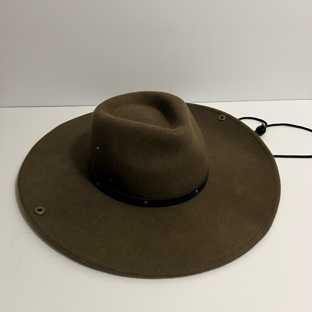 Olive Wool Hat 22" Adjustable